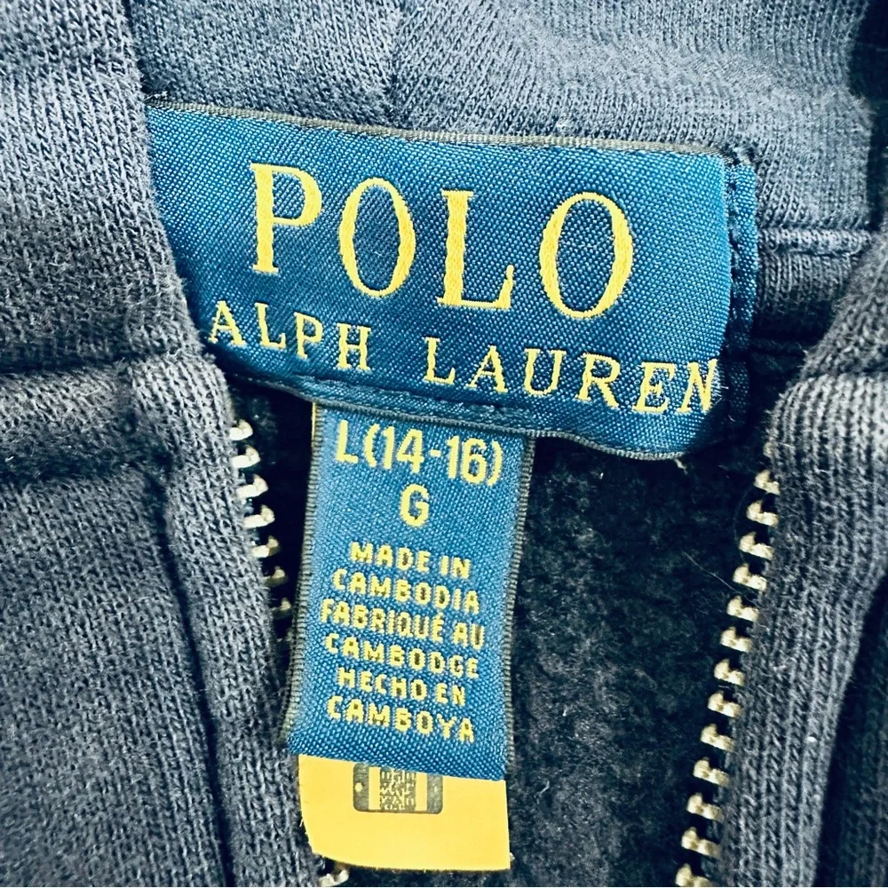 Polo Ralph Lauren‎ Little Boys Cruise Navy Fleece Zip Up Hoodie L(14-16)